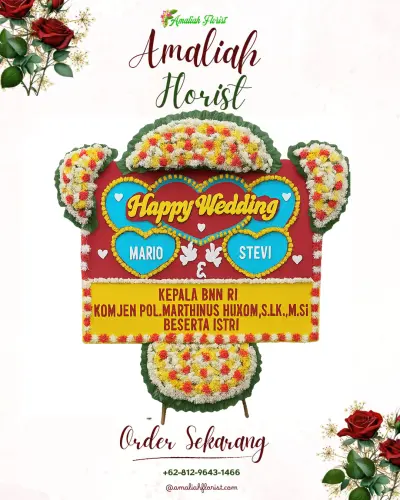Karangan Papan Bunga Pernikahan di Aryaduta Pekanbaru